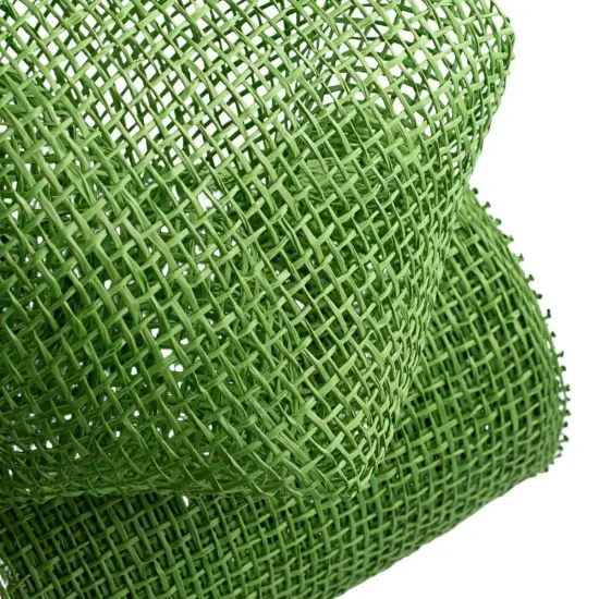 10" Poly Burlap Mesh Ribbon: Lime Green {3}