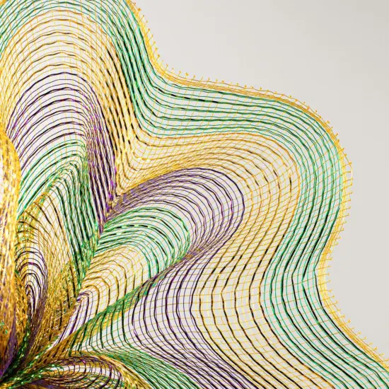 10" Poly Deco Mesh Ribbon: Deluxe Mardi Gras Stripe (10 Yards) {2}