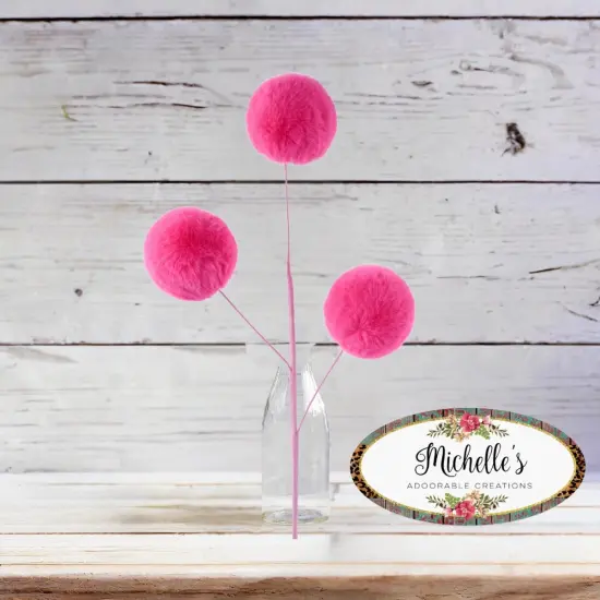 29" Pom Pom Spray: Hot Pink {5}