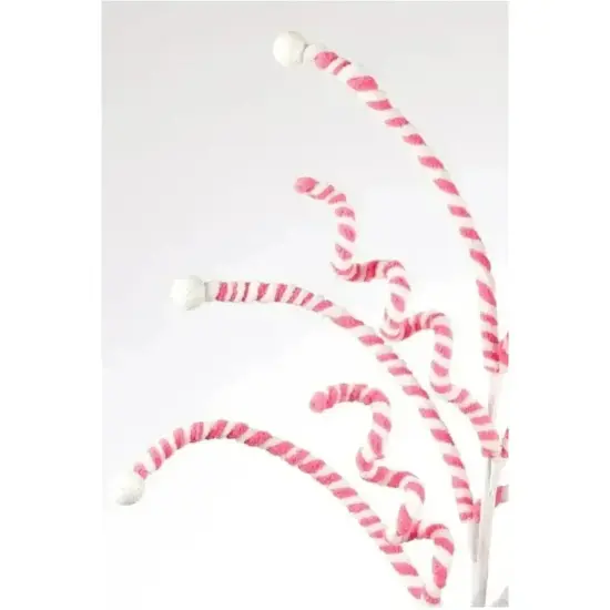 Pink & White Peppermint Spiral Floral Spray 31" {2}