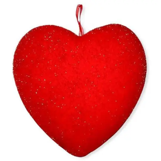 12" Flocked Heart Red {1}