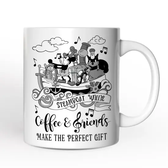 Steamboat Willie Coffee and Friends Mug, Friendship Appreciation Gift {1}