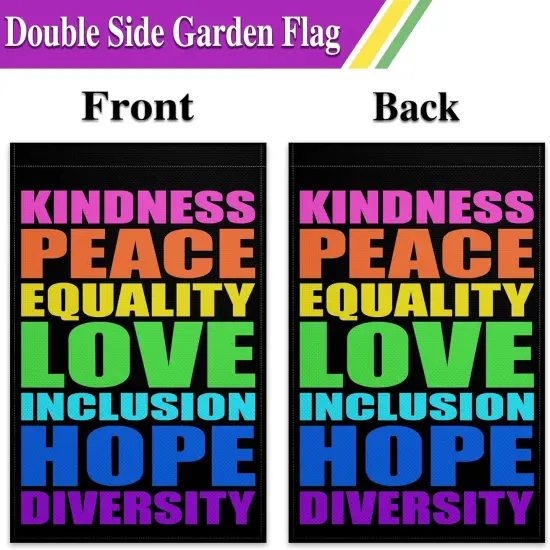 Pride Garden Flag 12x18 Inch Vertical Double Sided Kindness Peace Equality Love Inclusion Hope Diversity Garden Flag {3}