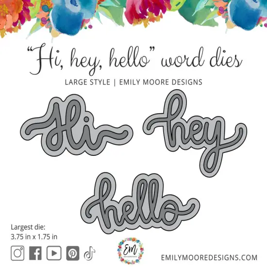 Hi, hey hello Word Dies Large Style {1}