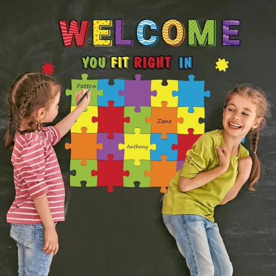 Welcome Bulletin Board Set with Puzzle Pieces for Classroom Decorations {5}