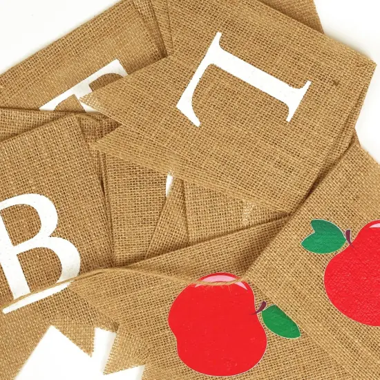 Back to School Decorations Banner Burlap {3}