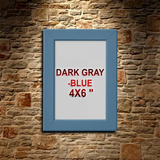 4x6" Dark Gray-Blue Frame &ndash; Hang or Stand, Horizontal/Vertical, No-Nail Hanging {2}
