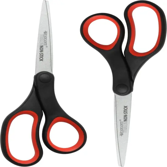 Titanium Non-Stick Scissors, 2-Pack, Black and Red {5}