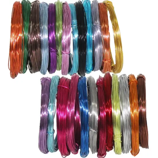 25 Rolls 820 Feet Colored Aluminum Craft Wire 0.8 mm Flexible Metal Artistic Jewelry Beading Wire, Each Roll 32.8 Feet, 25 Colors {1}
