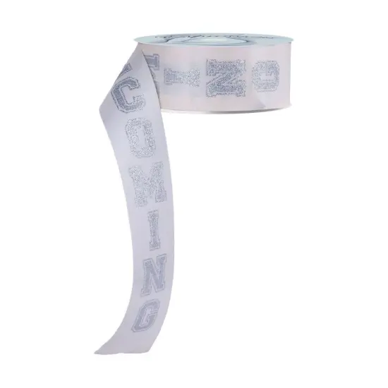 1.5" Homecoming Ribbon: Ivory/Silver (100 Feet) {1}