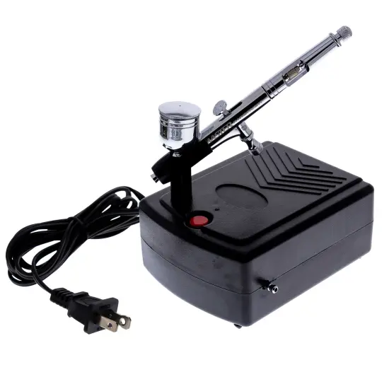 Airbrushing System Kit with a G23 Multi-Purpose Gravity Feed Dual-Action Airbrush with Cup and 0.3mm Tip , Mini Air Compressor, How-To-Airbrush Guide {5}