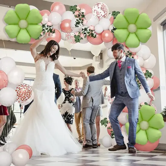 Green Flower Daisy Balloon Kit Shower Themed Party Spring Groovy Hippie Wedding {6}