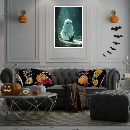 Retro Halloween Posters - 12x16 Inches (Unframed) {4}
