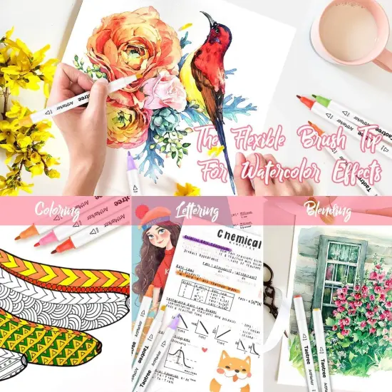 Alcohol Markers 101 Colors Dual Tips {4}