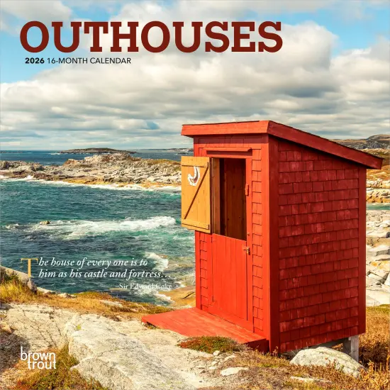Outhouses | 2026 7 x 14 Inch (Hanging) Monthly Mini Wall Calendar {1}