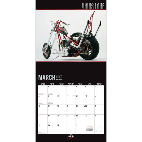 Orange County Choppers OFFICIAL | 2026 12 x 24 Inch (Hanging) Monthly Square Wall Calendar | Plastic-Free {3}