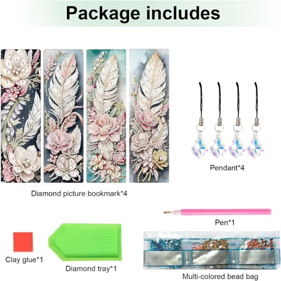 Pecial Shape Crystal Diamond Partial Art Bookmarks for Book Lovers {2}