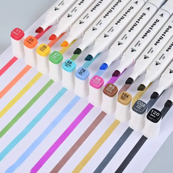 60 Colors Dual Tip Markers {2}
