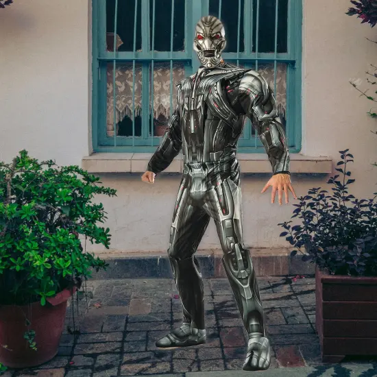 Ultron Muscle Chest Costume for Men Printed Jumpsuit with Mask and Boot Tops {1}