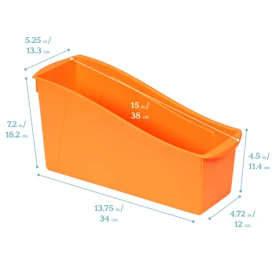 Linking Book Bins, Colorful Connecting Storage Neon Orange {2}