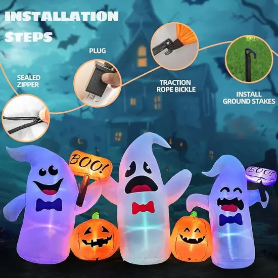Halloween Inflatable Ghosts and Pumpkins {3}