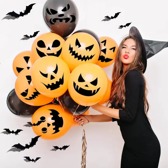 25 Pcs Halloween Pumpkins Face Stencils, Decorative Painting Stencils {4}