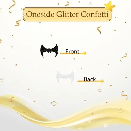 100pcs Black Glitter Bat Shape Confetti {3}