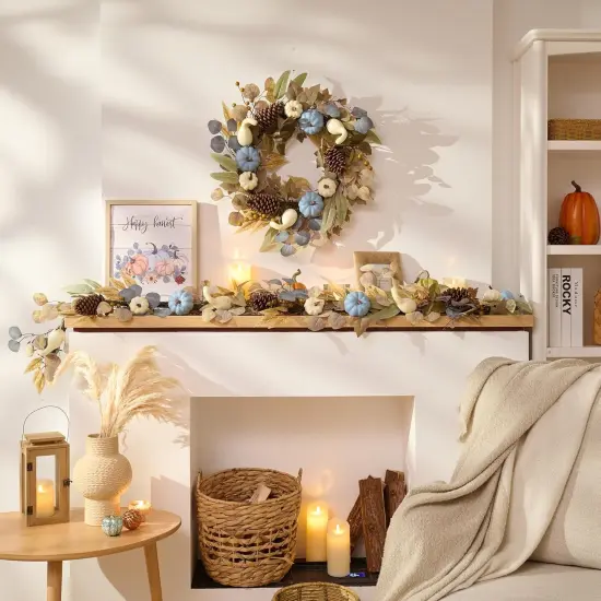 6 FT Artificial Fall Garland with Lights {4}