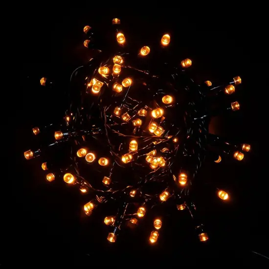 100 LED Orange Halloween String Lights {2}