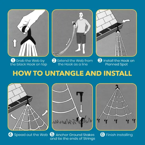 Halloween Spider Web Decorations with 59" Giant Spider {2}