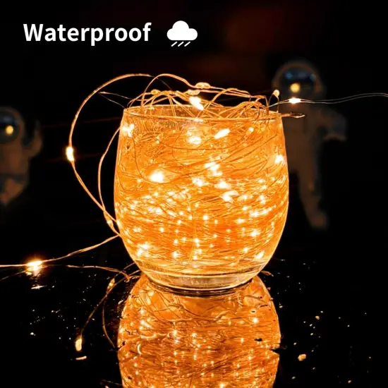 Orange Solar String Lights - 66 Feet 200 LEDs 8 Modes {4}