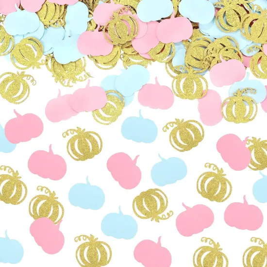 500 Pcs Fall Gender Reveal Decorations Pumpkin Confetti {1}