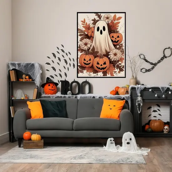 5D Halloween Pumpkin Ghost Diamond Painting Kits - 12x16 Inch {4}