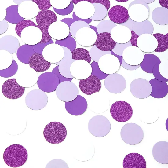 300pcs Glitter Purple Lavender White Confetti Graduation 2024 Gender Reveal {1}