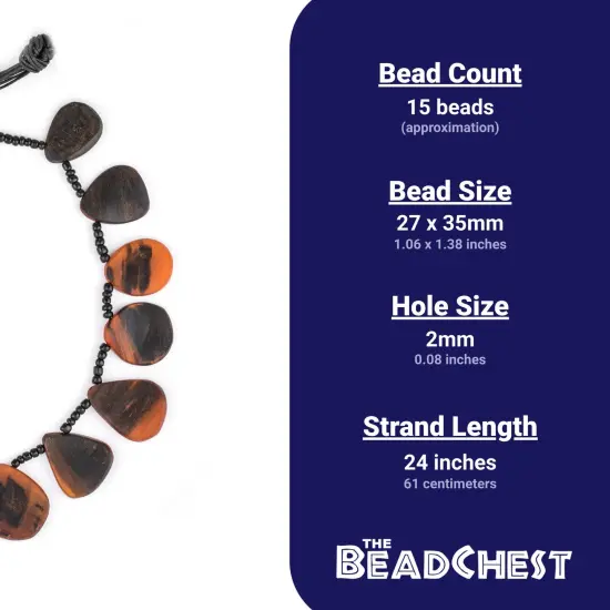 The Bead Chest Saffron Color Moroccan Horn Medallion Beads 35mm Morocco African Orange Flat Large Hole 24 Inch Strand Handmade {4}