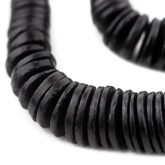 The Bead Chest Black Disk Coconut Shell Beads (20mm) {1}
