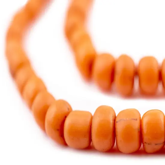 The Bead Chest Indonesian Glass Beads, Small Java Bali 4mm Spacers Jewelry Making Supplies for Necklaces, Bracelets, DIY Crafts (Bright Orange) {1}