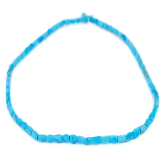 The Bead Chest Baby Blue Faceted Afghan Turquoise Beads 6x4mm Afghanistan Gemstone 16 Inch Strand {3}