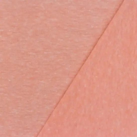 Punch Peach-Ivory Slub Stretch Poly Jersey Knit Fabric By the Yard {3}