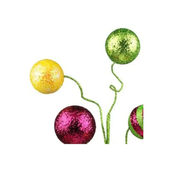 19" Stripe Solid Glitter Ball Spray: Yellow/Fuchsia/Lime Green {3}
