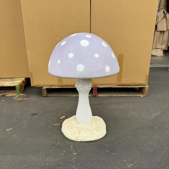 Small Pastel Purple Round Mushroom Statue {5}