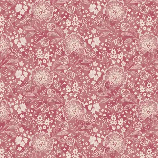 Pink Jacobean Allover Elizabeth Wideback Fabric Per Yard {1}
