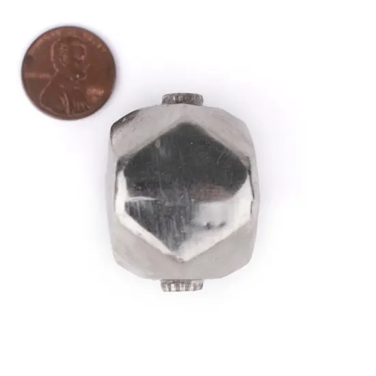 The Bead Chest Hollow Cornerless Cube Bead: Large Silver 30mm Centerpiece Pendant Bead {2}