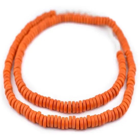 The Bead Chest Orange Java Glass Button Beads (8mm) {3}