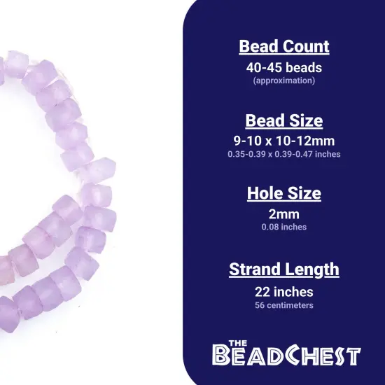 The Bead Chest Candied Purple Faceted Recycled Java Sea Glass Beads - Full Strand of Faceted Bottle Glass Beads | Approximately 40-45 Beads {5}