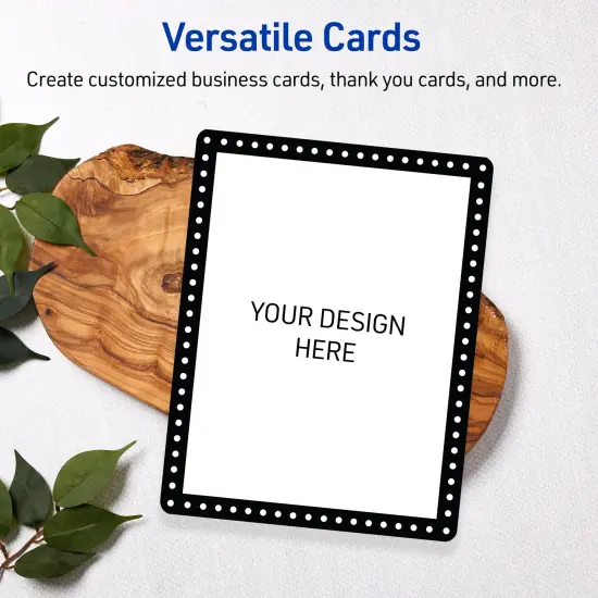 Avery Printable Rectangle Postcards with Rounded Corners, Black and White Polka Dots, 4.25" x 5.5", Matte White Rectangle Postcards with Rounded Corners, Laser/Inkjet, 20ct, Great for Postcards {6}