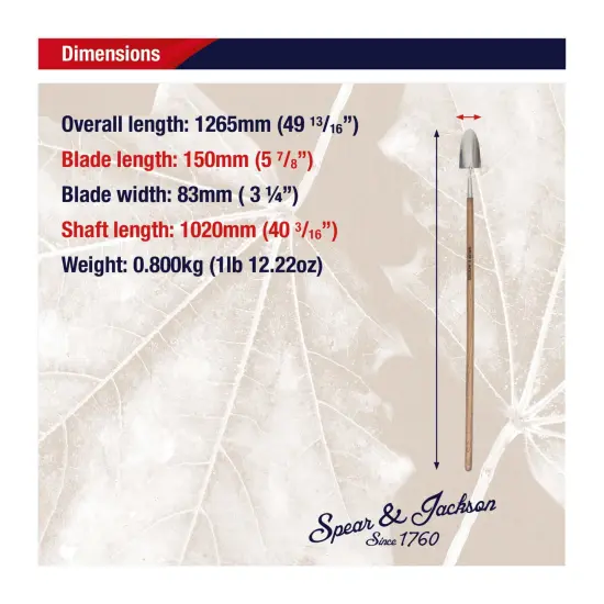 Spear & Jackson Stainless Steel Long-Handled Trowel, Durable Gardening Tool with Ergonomic Handle for Effortless Digging {7}