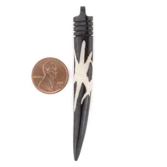 The Bead Chest Star Batik Bone Tooth Pendant (Set of 2) {2}