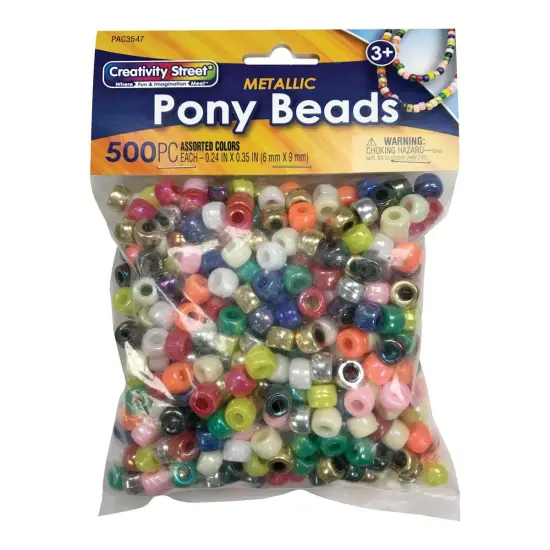 Dixon Metallic 6mm Pony Beads - 1,500 Pieces {5}