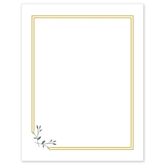 Avery Printable Full-Sheet Cardstock, Gold Double Border with Florals, 8.5" x 11", Matte White Full-Sheet Cardstock, Laser/Inkjet, 10ct, Great for Craft Cardstock Paper {1}